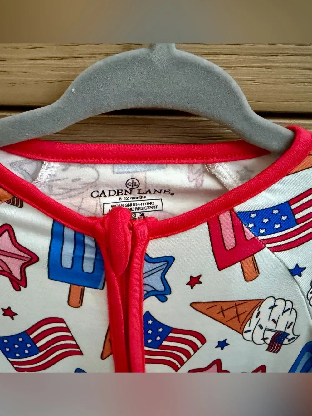 NWT! Caden Lane Convertible Zip Romper, Red, White & Cool, 6-12 months!